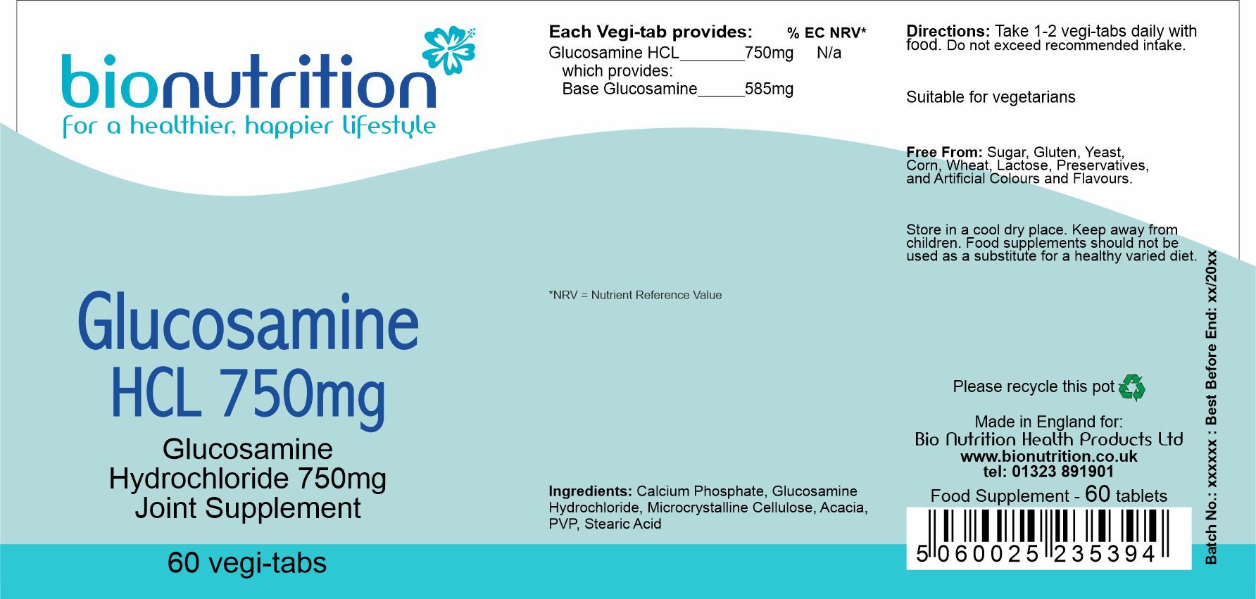 Glucosamine HCL 750mg > Joint & Bone Health > Bio Nutrition